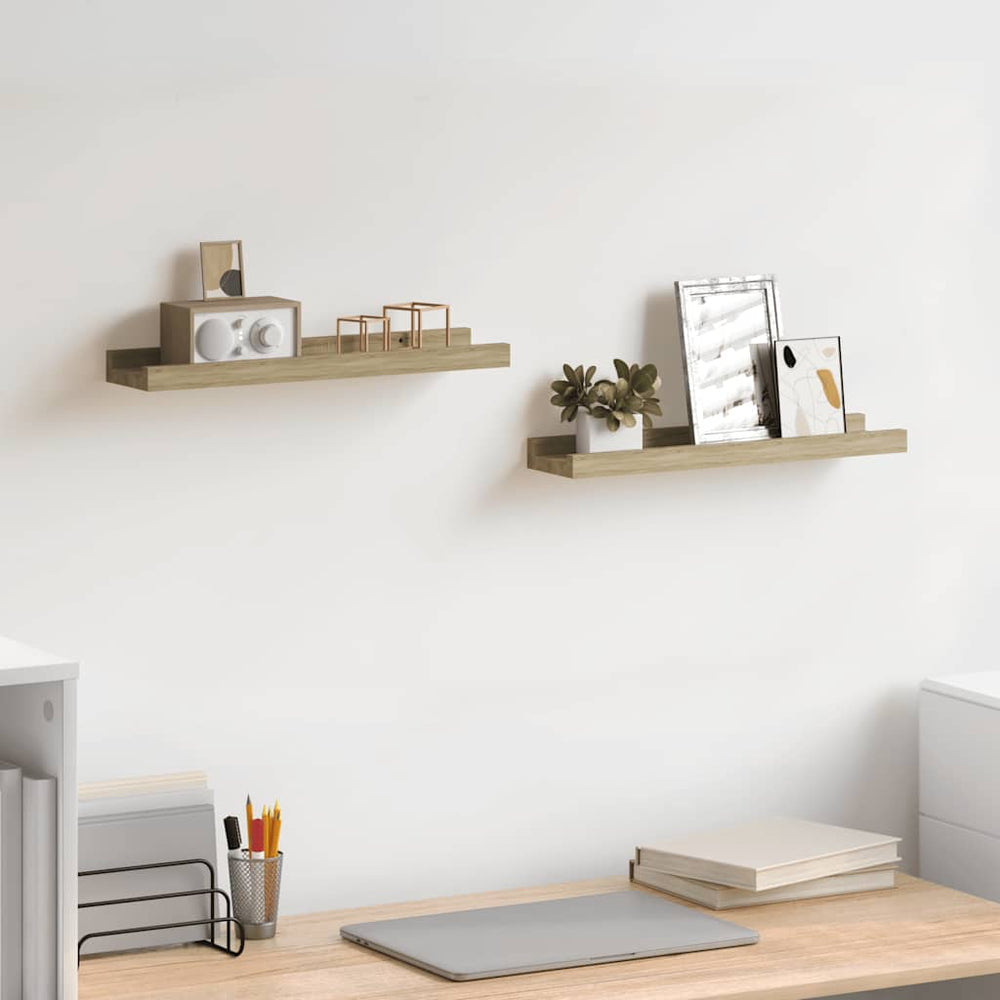 vidaXL Wall Shelves 2 pcs. Sonoma Oak 40 x 9 x 3 cm