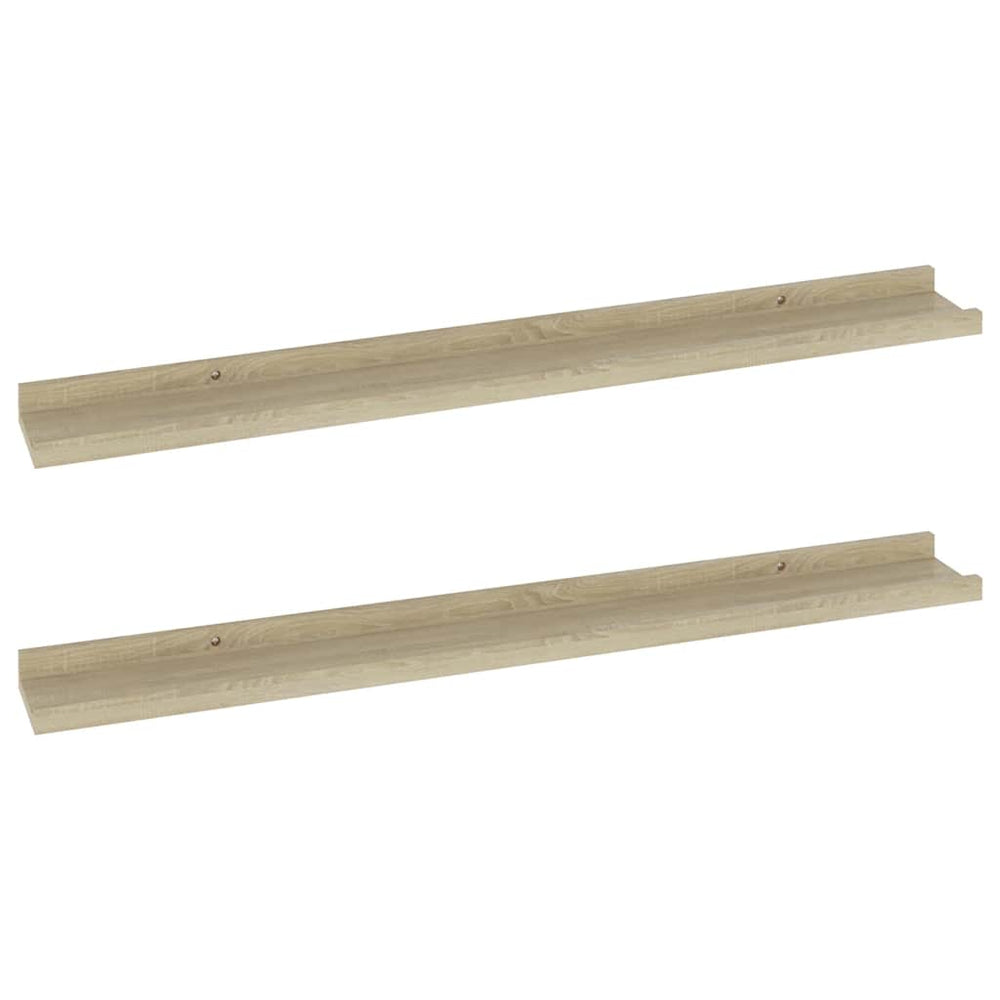 vidaXL Wall Shelves 2 pcs Sonoma Oak 80 x 9 x 3 cm