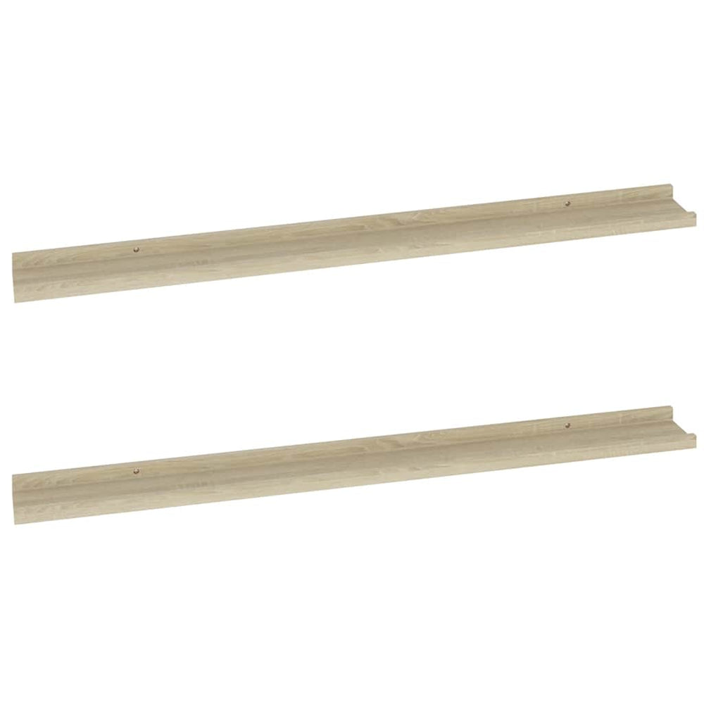 vidaXL Wall Shelves 2 pcs Sonoma Oak 100x9x3 cm