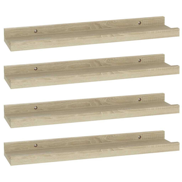 vidaXL Wall Shelves 4 pcs. Sonoma Oak 40x9x3 cm