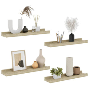 vidaXL Wall Shelves 4 pcs. Sonoma Oak 40x9x3 cm