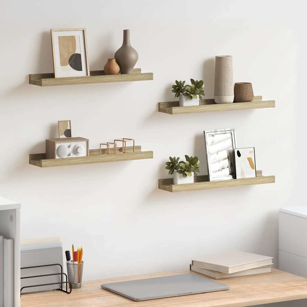 vidaXL Wall Shelves 4 pcs. Sonoma Oak 40x9x3 cm