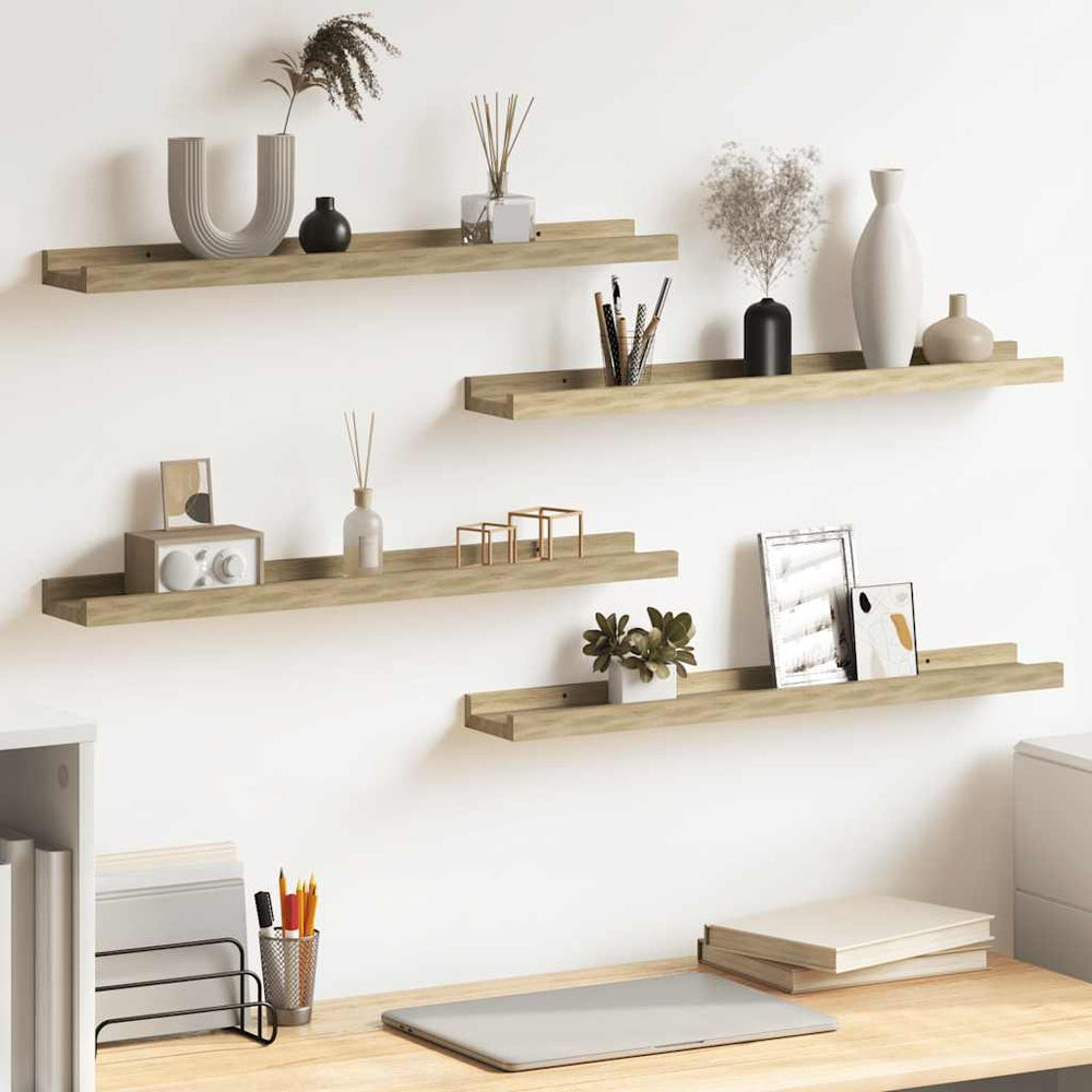 vidaXL Wall Shelves 4 pcs. Sonoma Oak 60x9x3 cm