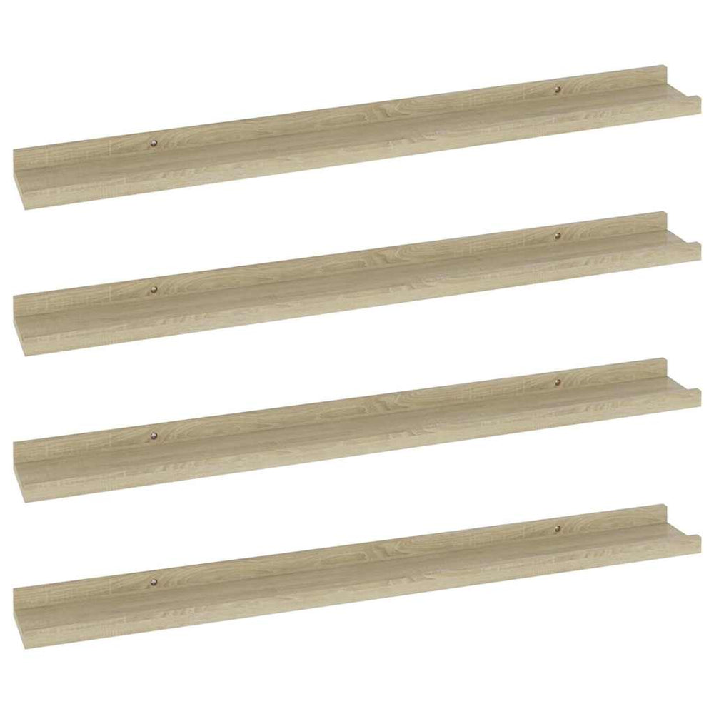 vidaXL Wall Shelves 4 pcs. Sonoma Oak 80x9x3 cm