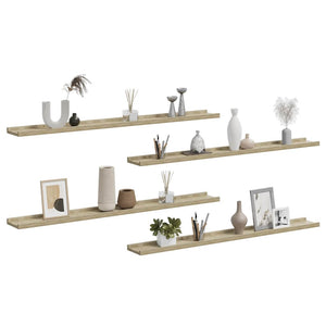 vidaXL Wall Shelves 4 pcs. Sonoma Oak 100x9x3 cm