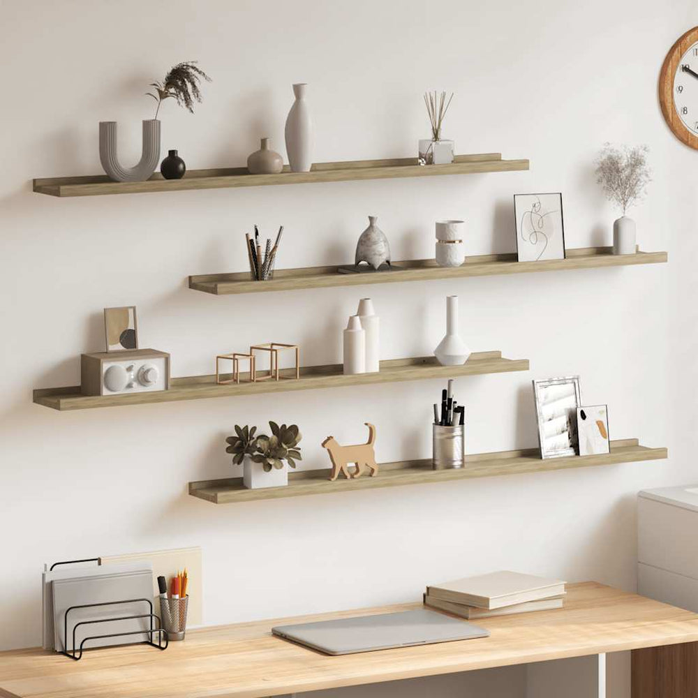 vidaXL Wall Shelves 4 pcs. Sonoma Oak 100x9x3 cm