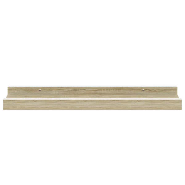 vidaXL Wall Shelves 2 pcs White and Sonoma Oak 40x9x3 cm