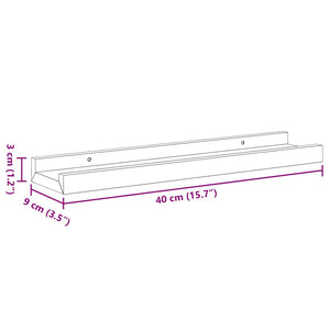 vidaXL Wall Shelves 2 pcs White and Sonoma Oak 40x9x3 cm