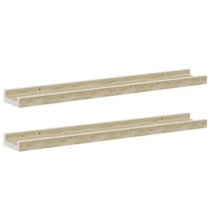 vidaXL Wall Shelves 2 pcs. White and Sonoma Oak 60x9x3 cm