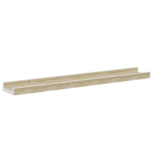 vidaXL Wall Shelves 2 pcs. White and Sonoma Oak 60x9x3 cm