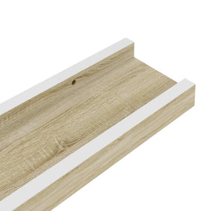 vidaXL Wall Shelves 2 pcs. White and Sonoma Oak 60x9x3 cm