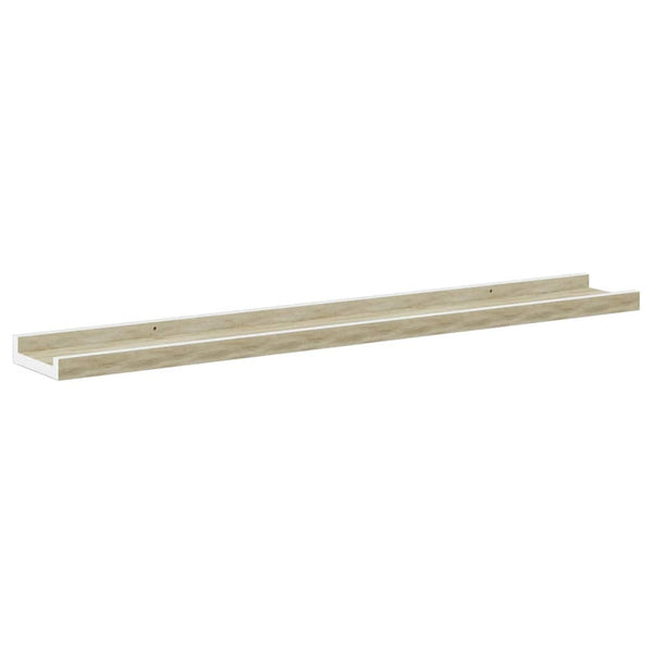 vidaXL Wall Shelves 2 pcs. White and Sonoma Oak 80x9x3 cm