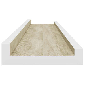 vidaXL Wall Shelves 2 pcs. White and Sonoma Oak 80x9x3 cm