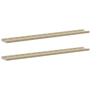 vidaXL Wall Shelves 2 pcs. White and Sonoma Oak 100x9x3 cm