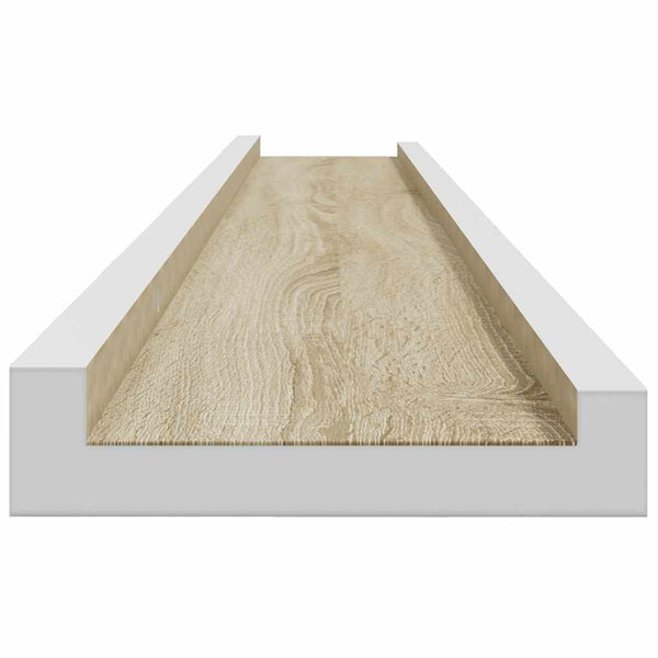 vidaXL Wall Shelves 2 pcs. White and Sonoma Oak 100x9x3 cm