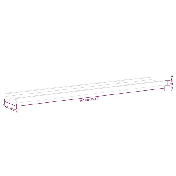vidaXL Wall Shelves 2 pcs. White and Sonoma Oak 100x9x3 cm