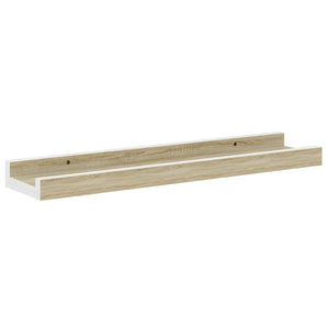 vidaXL Wall Shelves 4 pcs. White and Sonoma Oak 40x9x3 cm