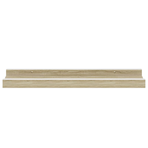 vidaXL Wall Shelves 4 pcs. White and Sonoma Oak 40x9x3 cm