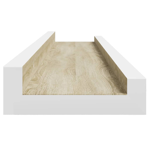 vidaXL Wall Shelves 4 pcs White and Sonoma Oak 60x9x3 cm
