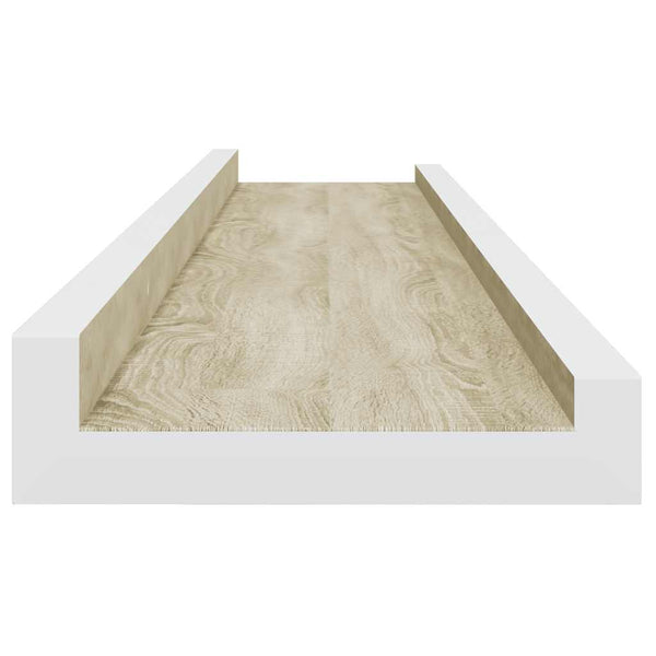 vidaXL Wall Shelves 4 pcs. White and Sonoma Oak 80x9x3 cm