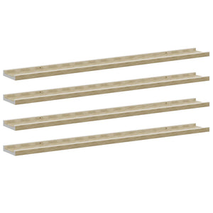 vidaXL Wall Shelves 4 pcs. White and Sonoma Oak 100x9x3 cm