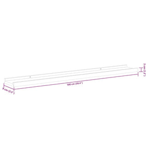 vidaXL Wall Shelves 4 pcs. White and Sonoma Oak 100x9x3 cm