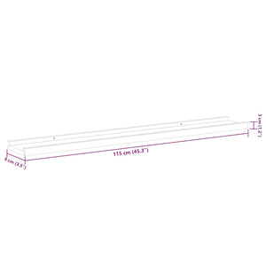 vidaXL Wall Shelves 4 pcs. White and Sonoma Oak 115x9x3 cm