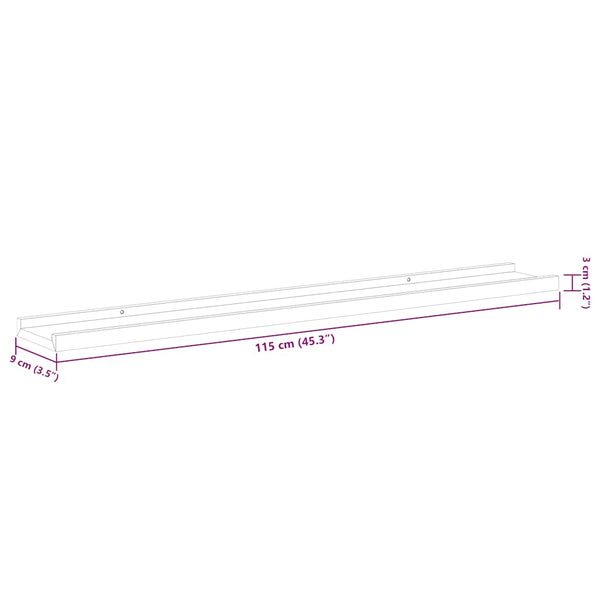 vidaXL Wall Shelves 4 pcs. White and Sonoma Oak 115x9x3 cm
