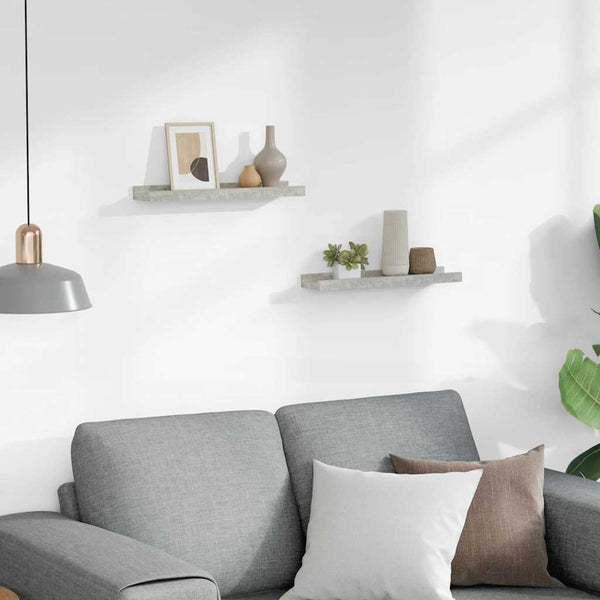 vidaXL Wall Shelves 2 pcs Concrete Gray 40x9x3 cm