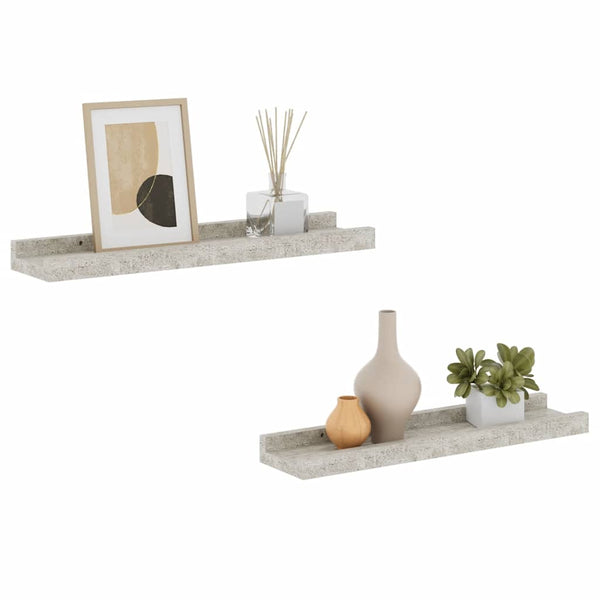 vidaXL Wall Shelves 2 pcs Concrete Gray 40x9x3 cm