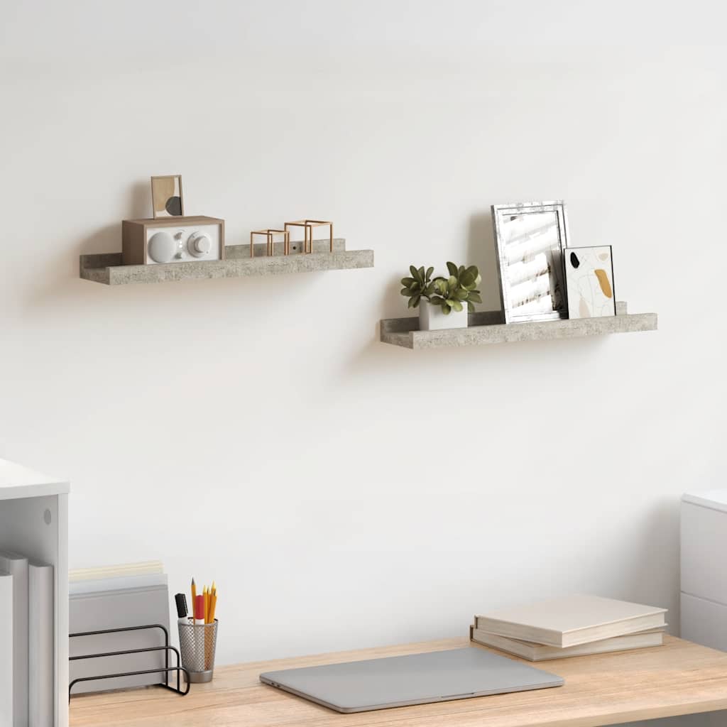 vidaXL Wall Shelves 2 pcs Concrete Gray 40x9x3 cm