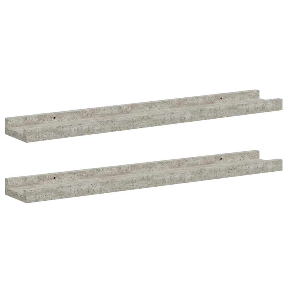 vidaXL Wall Shelves 2 pcs. Concrete Grey 60x9x3 cm