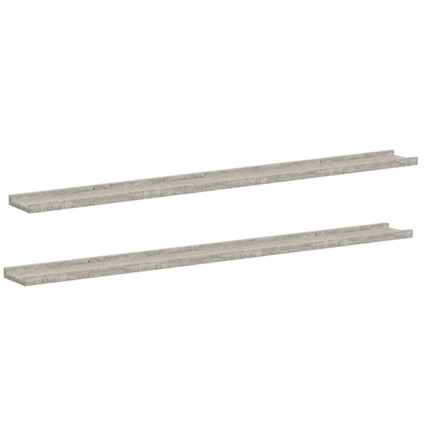 vidaXL Wall Shelves 2 pcs. Concrete Grey 115x9x3 cm