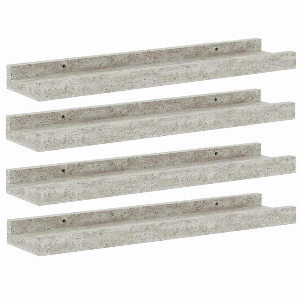 vidaXL Wall Shelves 4 pcs. Concrete Grey 40x9x3 cm