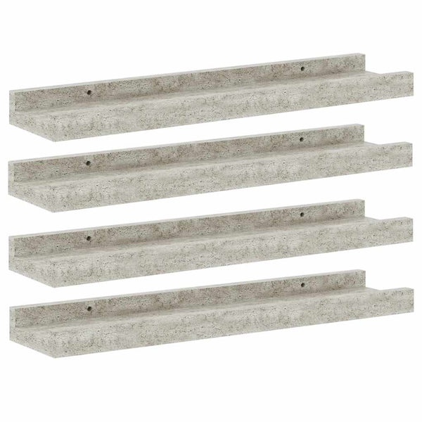 vidaXL Wall Shelves 4 pcs. Concrete Grey 40x9x3 cm