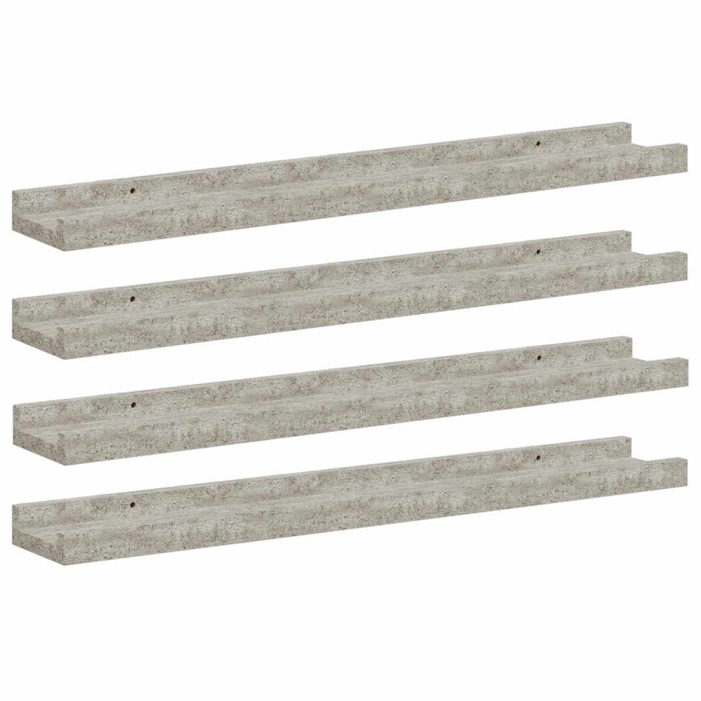 vidaXL Wall Shelves 4 pcs Concrete Grey 60x9x3 cm