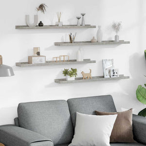 vidaXL Wall Shelves 4 pcs Concrete Grey 80x9x3 cm