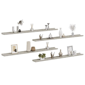 vidaXL Wall Shelves 4 pcs Concrete Grey 115x9x3 cm