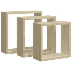 vidaXL Cube Shelves 3 pcs Sonoma Oak