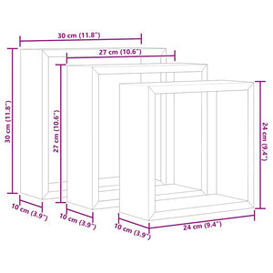 vidaXL Cube Shelves 3 pcs Sonoma Oak