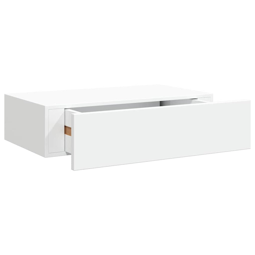 vidaXL Wall Shelf with Drawer White 40x23.5x10 cm MDF