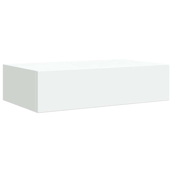 vidaXL Wall Shelf with Drawer White 40x23.5x10 cm MDF