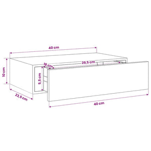 vidaXL Wall Shelf with Drawer White 40x23.5x10 cm MDF