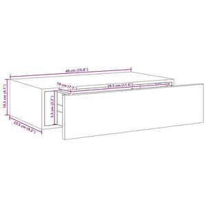 vidaXL Wall Shelves with Drawers 2 pcs White 40x23.5x10 cm MDF