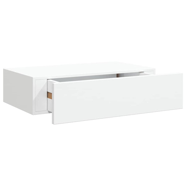 vidaXL Wall Shelves with Drawers 2 pcs White 40x23.5x10 cm MDF