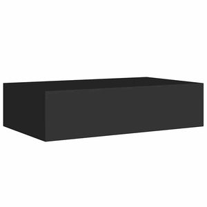 vidaXL Wall Shelf with Drawer Black 40x23.5x10 cm MDF
