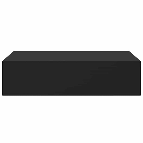 vidaXL Wall Shelf with Drawer Black 40x23.5x10 cm MDF