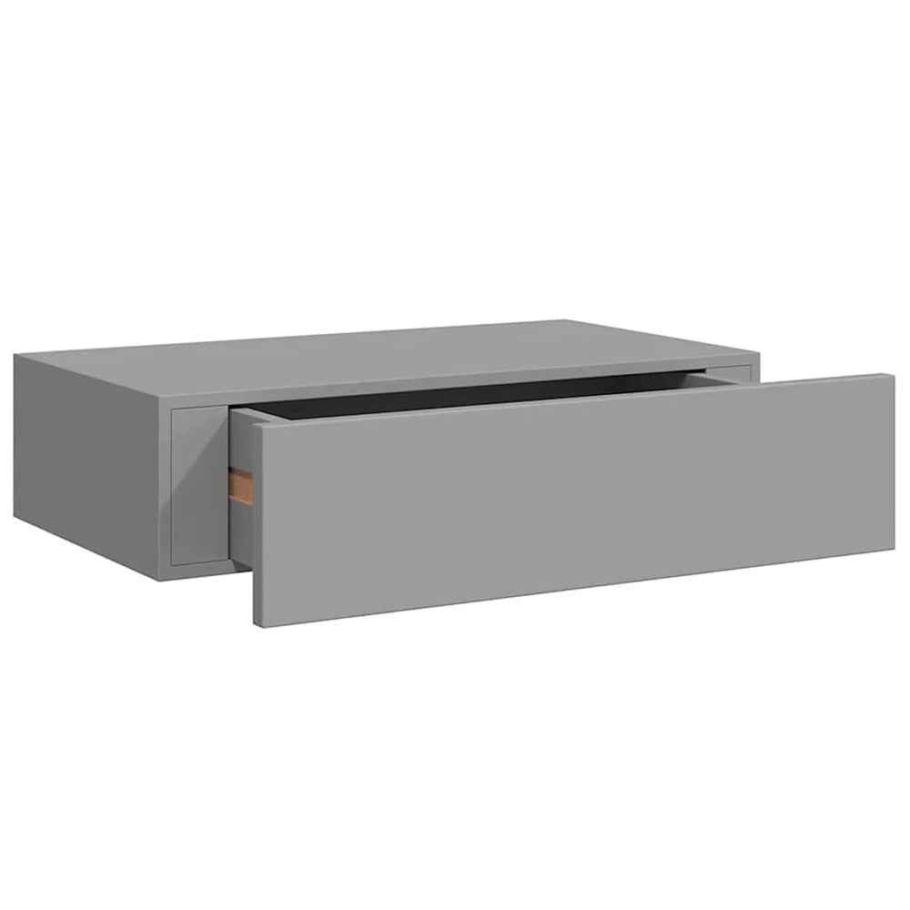 vidaXL Wall Shelf with Drawer Grey 40x23.5x10 cm MDF