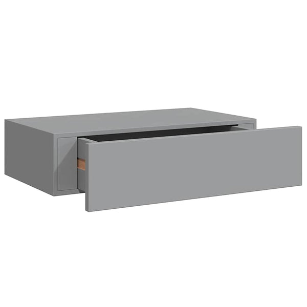 vidaXL Wall Shelf with Drawer Grey 40x23.5x10 cm MDF