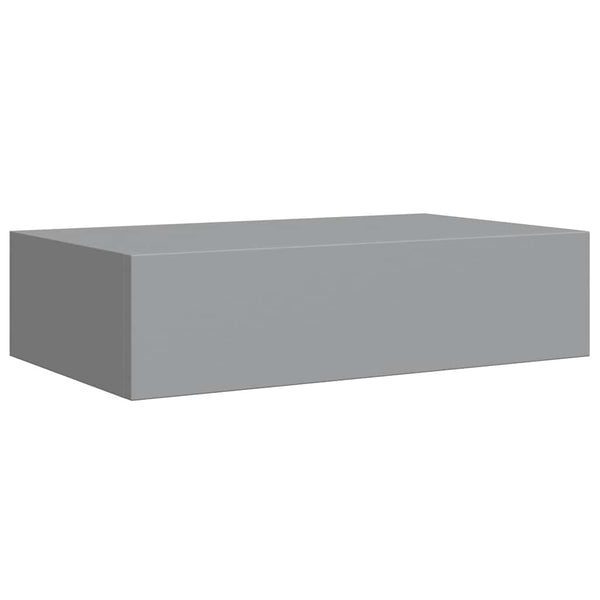 vidaXL Wall Shelf with Drawer Grey 40x23.5x10 cm MDF